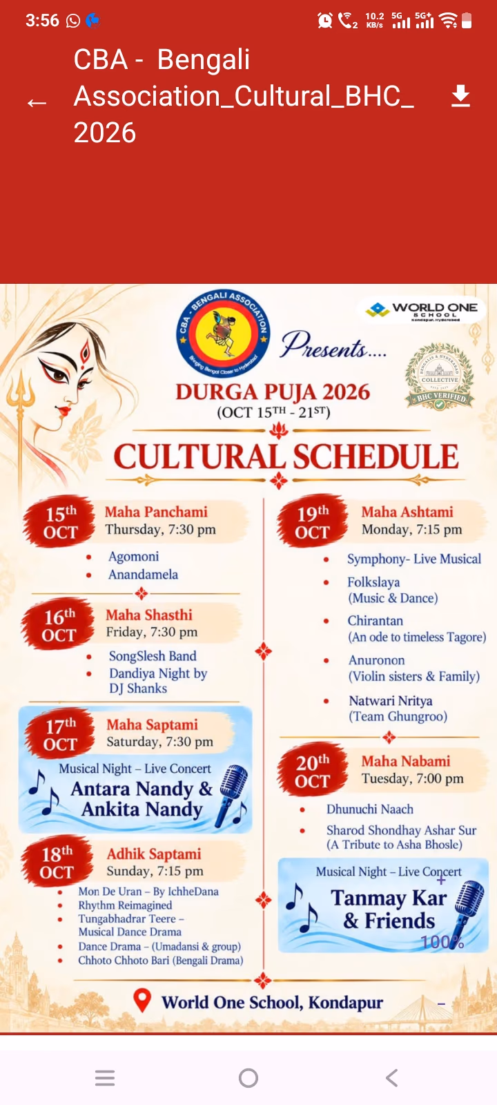 CBA - Bengali Association Durga Puja