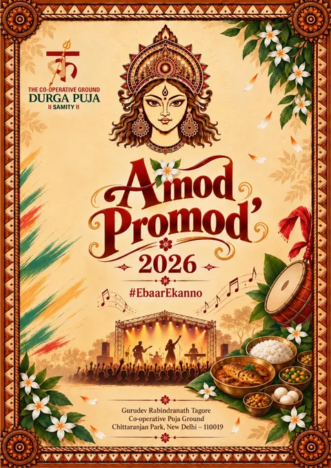 The cover of the Samity's Amod Promod 2026 booklet